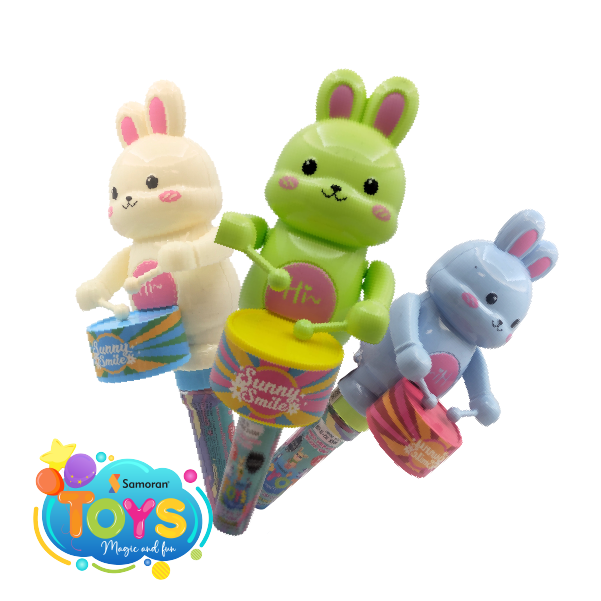Display de 12 figuras Drumming Rabbit con dulces