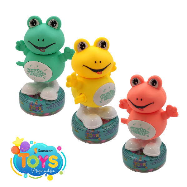 Display de 12 figuras Wind Up Frog con dulces